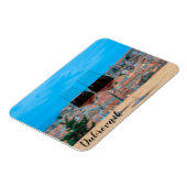 Twee glazen rode wijn met uitzicht van Dubrovnik M Magneet (Linkerzijde)