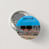 Twee glazen rode wijn met uitzicht van Dubrovnik Ronde Button 3,2 Cm (Voorkant /achterkant)