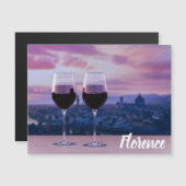 Twee glazen rode wijn op Florence skyline (Voorkant / Achterkant)