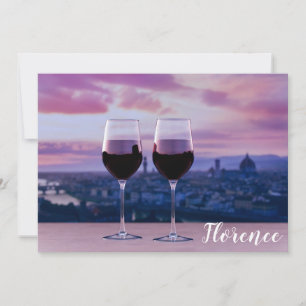 Twee glazen rode wijn op Florence skyline