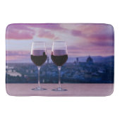 Twee glazen rode wijn op Florence skyline Badmat (Voorkant)