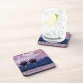 Twee glazen rode wijn op Florence skyline Bier Onderzetter (Rechterzijde)