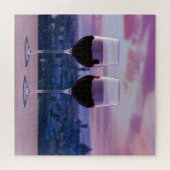 Twee glazen rode wijn op Florence skyline Legpuzzel (Horizontaal)