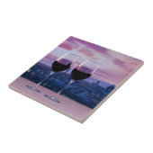 Twee glazen rode wijn op Florence skyline Tegeltje (Zijkant)