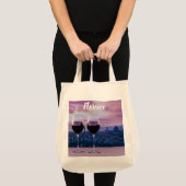 Twee glazen rode wijn op Florence skyline Tote Bag (Voorkant (product))