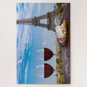 Twee glazen wijn in het café in Parijs Legpuzzel (Verticaal)