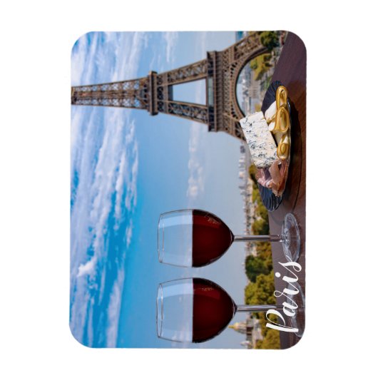 Twee glazen wijn in het café in Parijs Magneet (Verticaal)