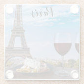 Twee glazen wijn in het café in Parijs Onderzetter (Achterkant)