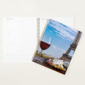 Twee glazen wijn in het café in Parijs Planner (Display)