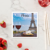 Twee glazen wijn in het café in Parijs Servet (Insitu)