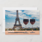 Twee glazen wijn met Eiffeltoren (Voorkant)