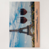 Twee glazen wijn met Eiffeltoren Legpuzzel (Verticaal)