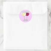 Twee glazen wijn ronde sticker (Tas)