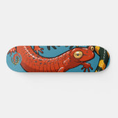 Twee glimlachende vrienden met een twijnige Cartoo Persoonlijk Skateboard (Horizontaal)