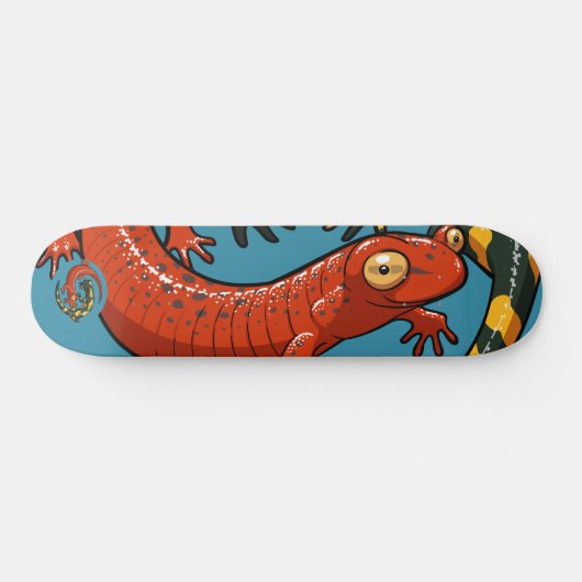 Twee glimlachende vrienden met een twijnige Cartoo Persoonlijk Skateboard (Horizontaal)