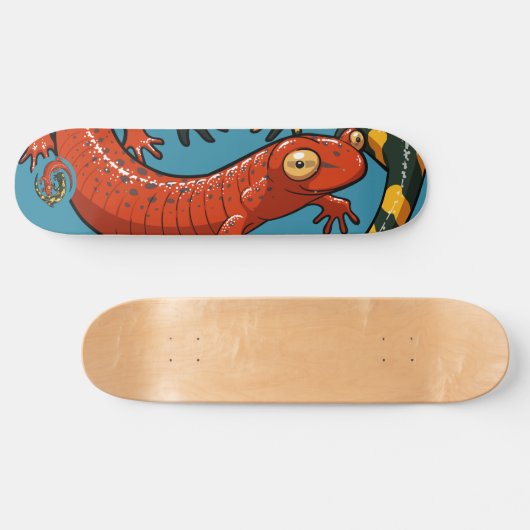 Twee glimlachende vrienden met een twijnige Cartoo Persoonlijk Skateboard (Horizontaal)