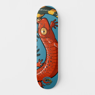 Twee glimlachende vrienden met een twijnige Cartoo Persoonlijk Skateboard