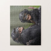 Twee glimlende bonobo's legpuzzel (Verticaal)