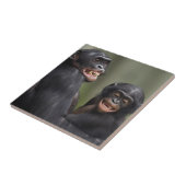 Twee glimlende bonobo's tegeltje (Zijkant)