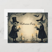 Twee goed geklede Goblins Halloween Party Uitnodiging Briefkaart (Voorkant / Achterkant)