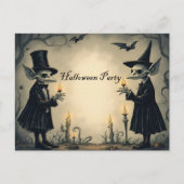 Twee goed geklede Goblins Halloween Party Uitnodiging Briefkaart (Voorkant)