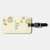 Twee Gold Rozen gepersonaliseerd mevrouw Bagagelab Bagagelabel (Voorkant horizontaal)