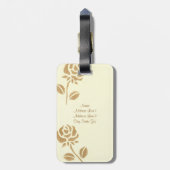 Twee Gold Rozen gepersonaliseerd mevrouw Bagagelab Bagagelabel (Achterkant verticaal)