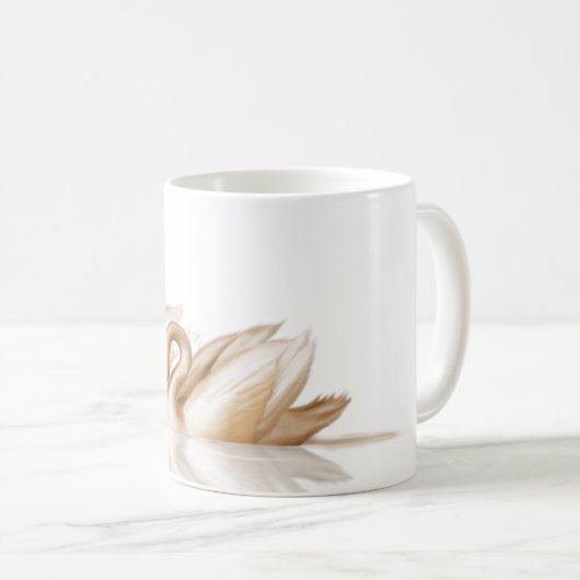 Twee Golden Bronz Swans Koffiemok (Voorkant rechts)