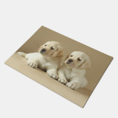 Twee Golden Labrador-Puppies Deurmat (Schuin)