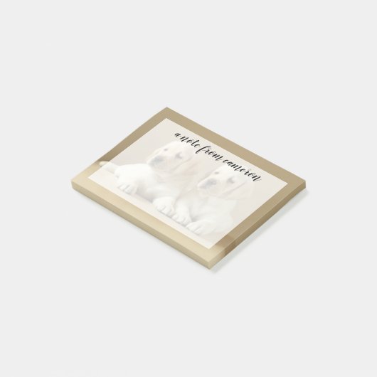 Twee Golden Labrador-Puppies Post-it® Notes (Schuin)