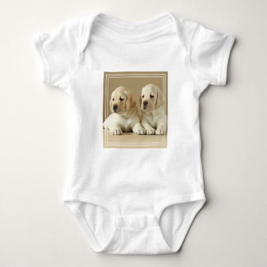 Twee Golden Labrador-Puppies Romper (Voorkant)