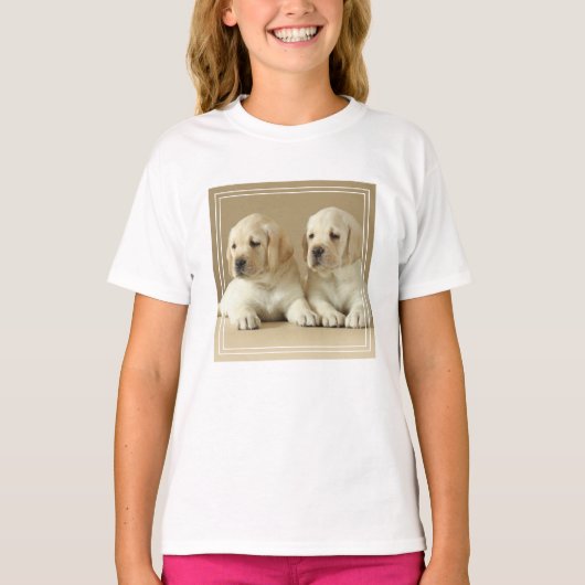 Twee Golden Labrador-Puppies T-shirt (Voorkant)
