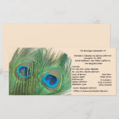 Twee Golden Peacock Feathers Trouwprogramma Programmakaart (Voorkant / Achterkant)
