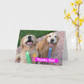 Twee Golden Retrievers die Stropdassen Vaderdag dr Kaart (Gele Bloem)