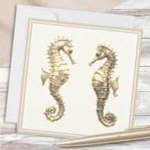 Twee Golden Seahorses Elegant Zee Ocean Wildlife
