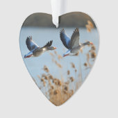 Twee Goose Wildlife Lake Dated Photo Custom Ornament (voorkant)