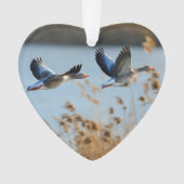 Twee Goose Wildlife Lake Dated Photo Custom Ornament (voorkant)