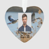 Twee Goose Wildlife Lake Dated Photo Custom Ornament (achterkant)