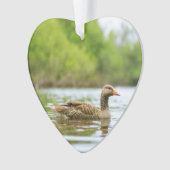 Twee Goose Wildlife Lake Dated Photo Custom Ornament (voorkant)