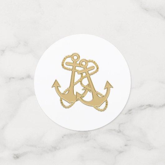 Twee goudankers Wedstrijktafel Aangepaste Confetti (Kleine voorkant)