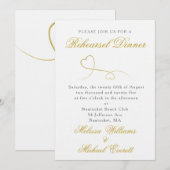 Twee gouden harten | Elegant minimaal repetitiedin Kaart (Voorkant / Achterkant)