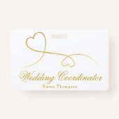 Twee gouden harten | Huwelijksplanner / Coördinato Badge (Achterkant)