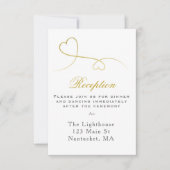 Twee Gouden Harten | Minimaal Steekkaartje voor Tr Kaart (Voorkant)