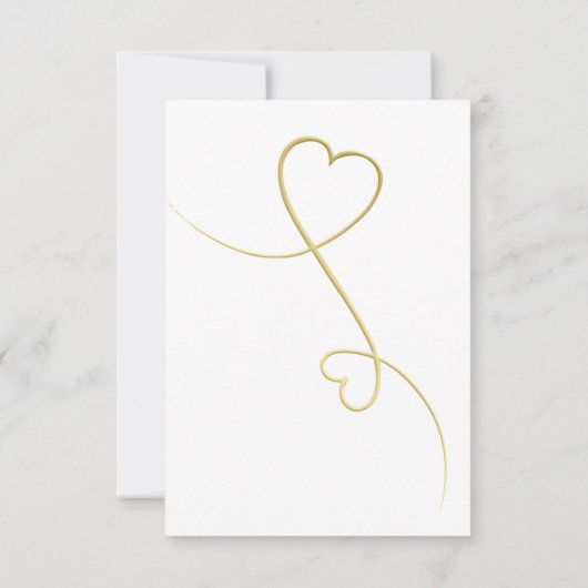 Twee Gouden Harten | Minimaal Steekkaartje voor Tr Kaart (Achterkant)