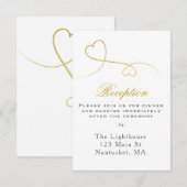 Twee gouden harten | Minimale bijlage voor het huw Kaart (Voorkant / Achterkant)