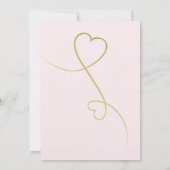 Twee gouden harten | Minimale uitnodiging tot roze (Achterkant)