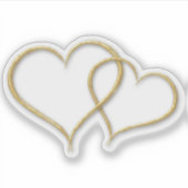 Twee gouden harten sticker (Voorkant)