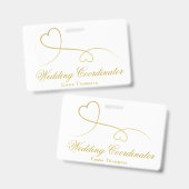 Twee Gouden Harten | Trouwplanner / Coördinator Badge (Voor- en achterkant)