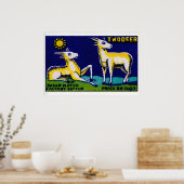 Twee Gouden Herten - Matchbox Print - Esthetische (Keuken)