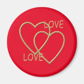 Twee gouden liefhebbende harten magneet (Voorkant)